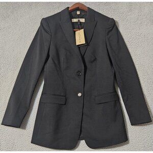Burberry London Women's Black 2 Button Blazer Size 8 US New with